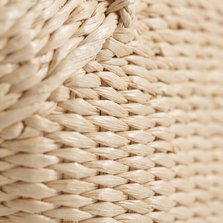 Large woven beach tote bag for women, ideal for summer vacation. Stylish and spacious carryall for all essentials.