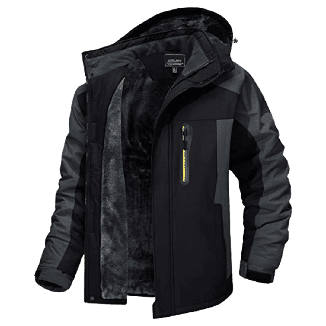 SUMMITWEAR men's winter coat with hood: Waterproof, windproof all-weather jacket with adjustable hood for ultimate cold weather outdoor gear.