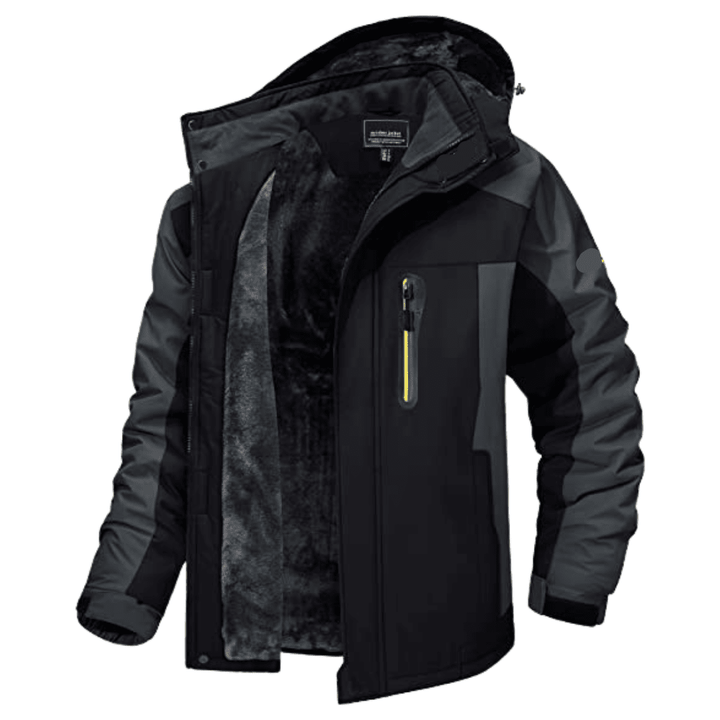 SUMMITWEAR men's winter coat with hood: Waterproof, windproof all-weather jacket with adjustable hood for ultimate cold weather outdoor gear.