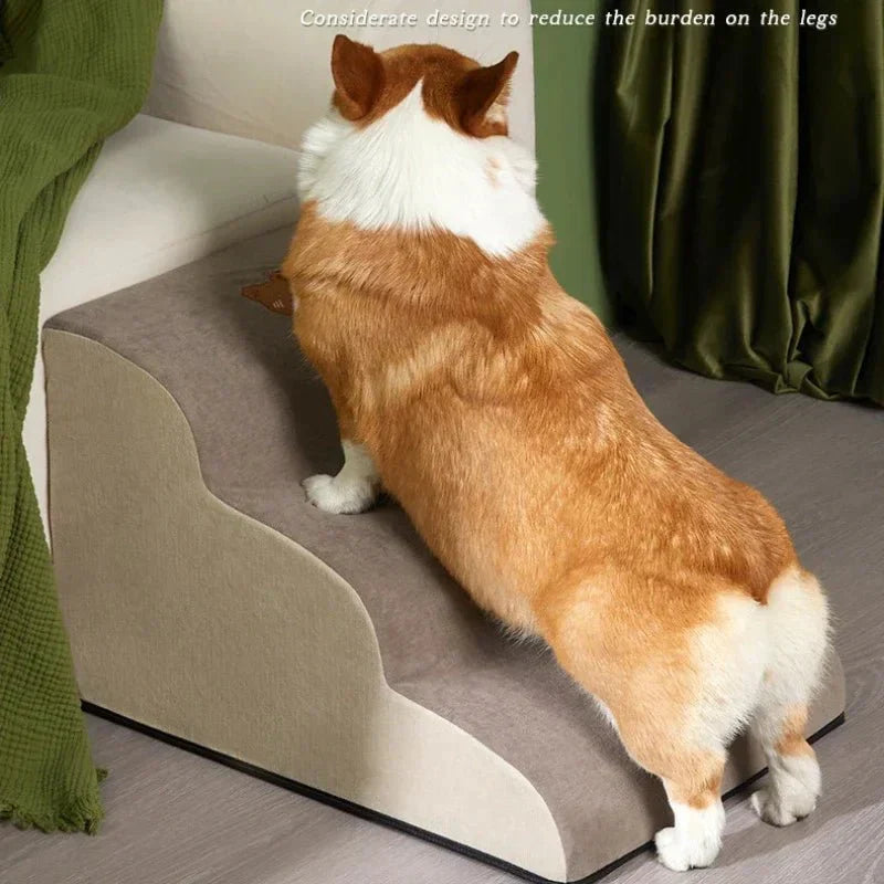 Memory foam dog steps for pet access, durable & soft, an ideal dog accessory.