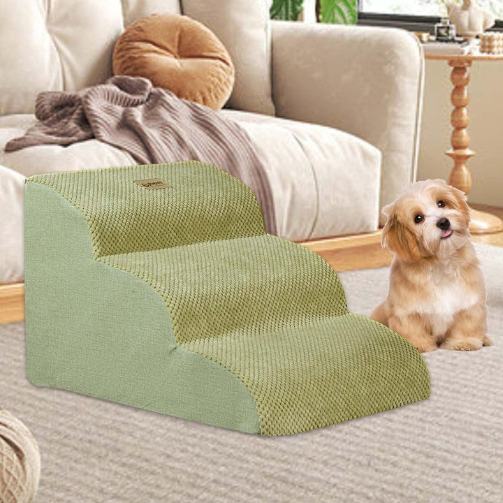 Small dog pet steps: memory foam dog stairs for sofa access, comfy & supportive.