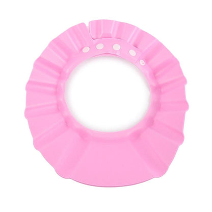 Tear-free baby bathing cap for a happy toddler bath, safeguarding sensitive eyes & ears from water.