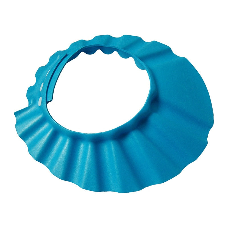 Stress-free baby shower cap for parents, providing essential eye & ear protection during baby bathing.