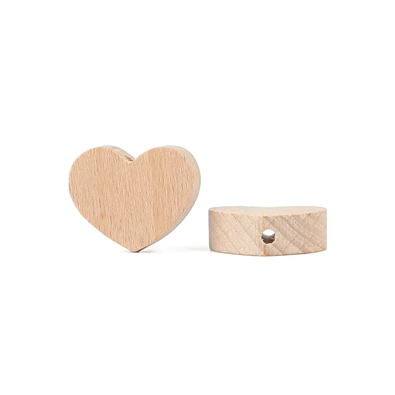 Simple round wooden beads, a foundational component for baby's natural teether crafts