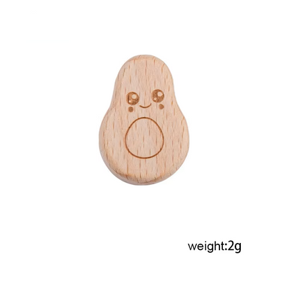 Ten high-quality natural wooden beads, perfect for crafting effective baby teething relief items