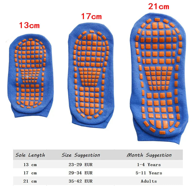Soft cotton grip socks for kids and adults, 10 pairs of anti-slip athletic socks for indoor play