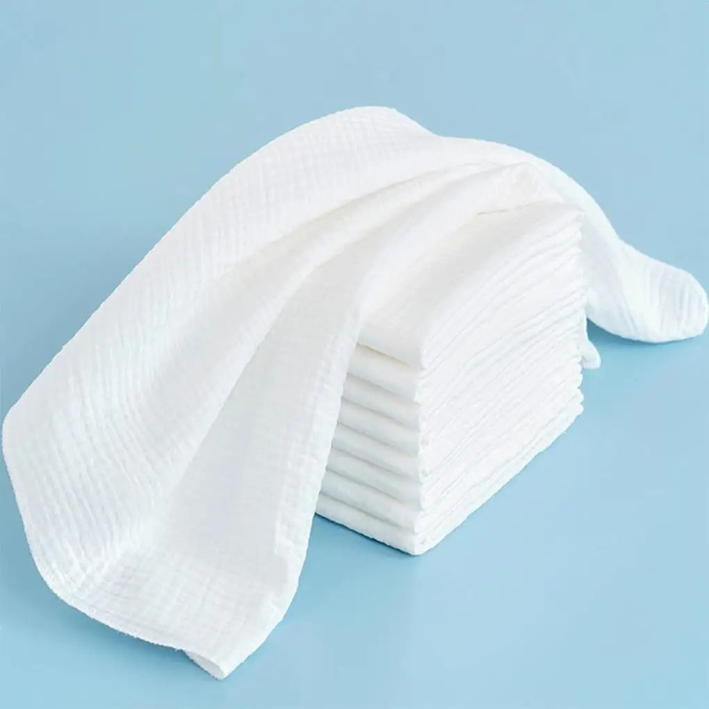 Folded reusable double layer cotton gauze diapers, ideal for newborn babies