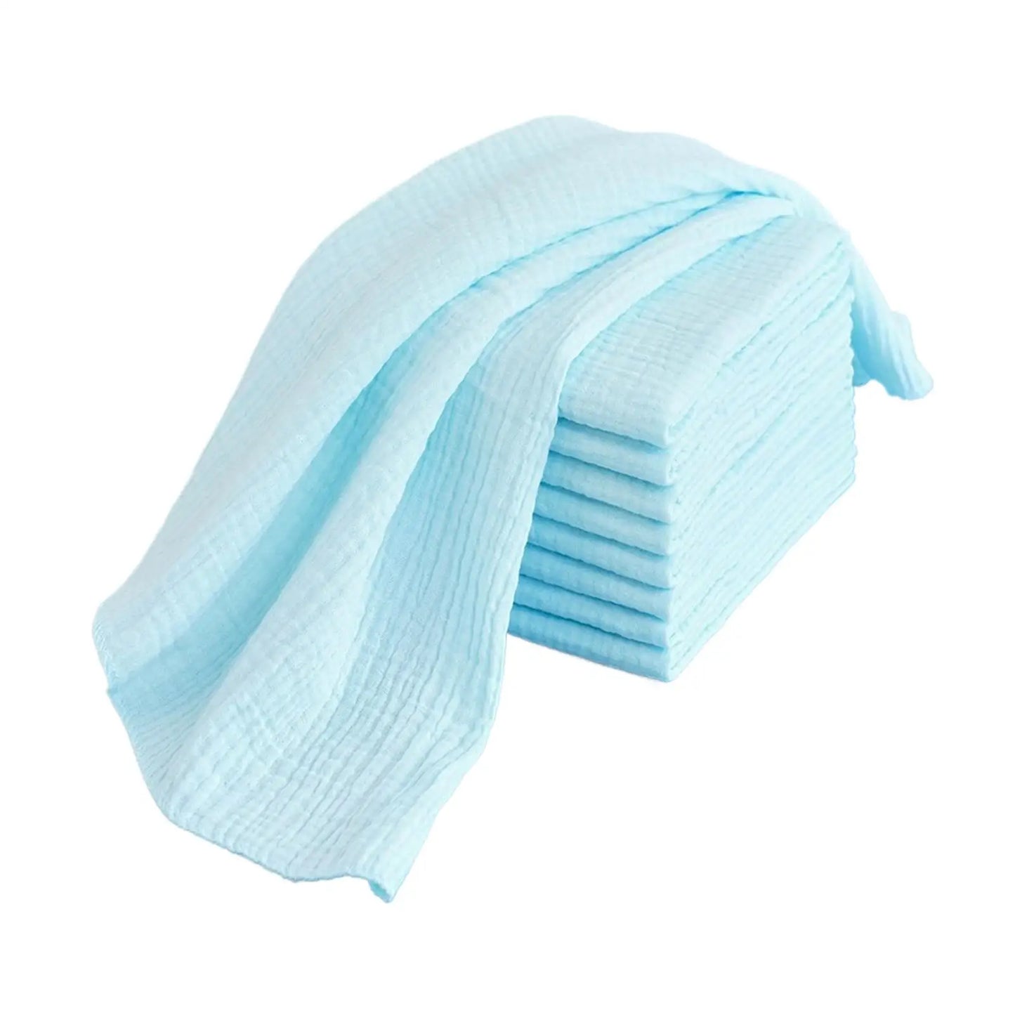 Detail of the double layer construction on a reusable cotton baby gauze diaper