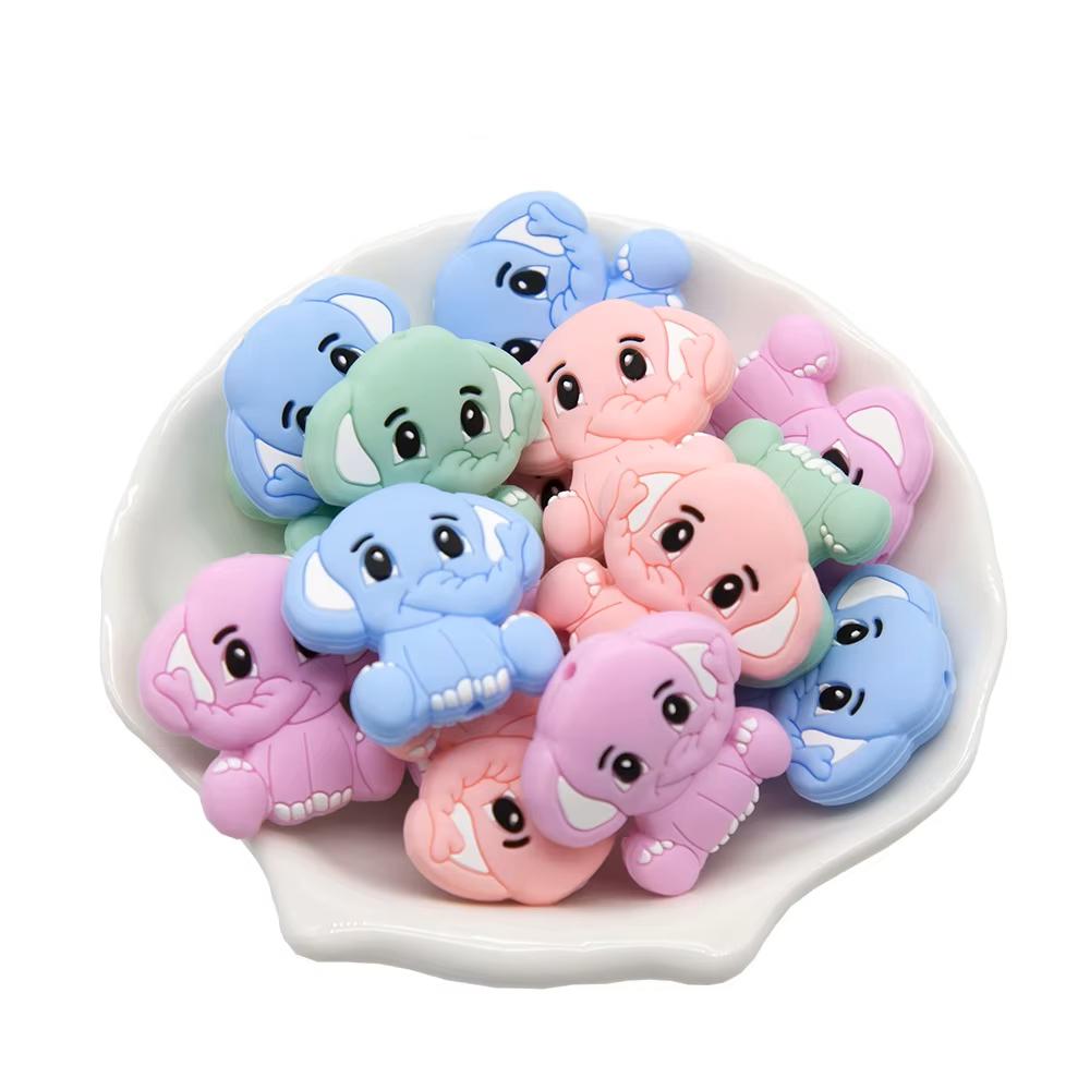 Non-toxic silicone beads for babies, 10 count, perfect for creative DIY chewable accessories.