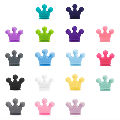 Ten vibrant non-toxic silicone beads for babies, perfect for crafting chewable accessories.