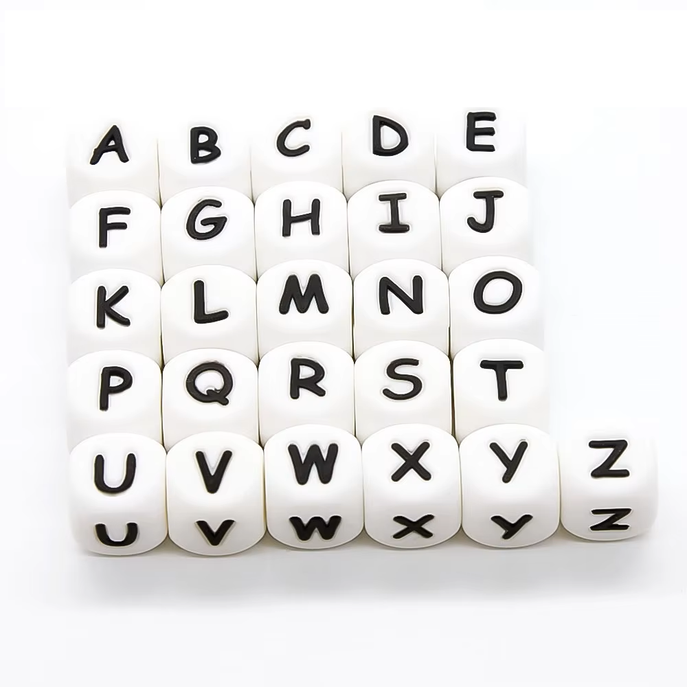 Colorful silicone beads, designed for DIY pacifier clips and safe baby chewable toys.
