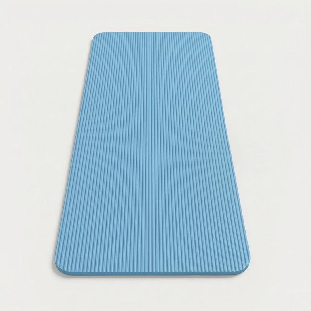 Unisex thick exercise mat, perfect for yoga, Pilates, and high-impact training in any home gym setting.