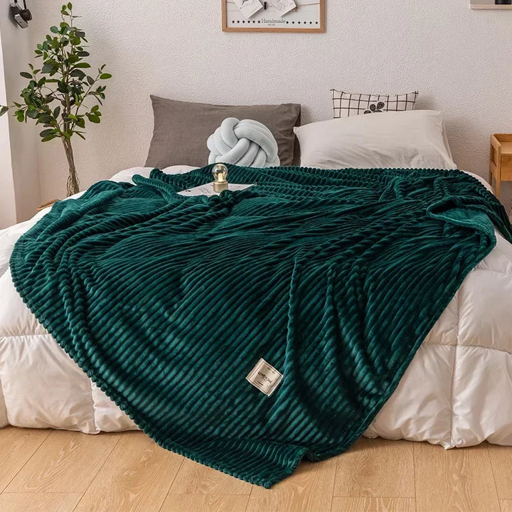 Plush, soft flannel throw blanket for ultimate cozy autumn comfort & home decor.