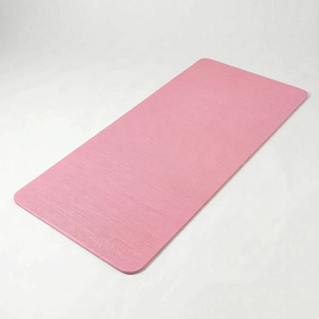 Soft, thick exercise mat for comfortable yoga, pilates, stretching & home fitness routines.