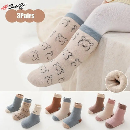 Unisex baby socks set for autumn-winter, featuring a soft cotton blend for cozy comfort