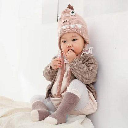 Soft cotton blend baby socks with ribbed cuffs, ideal for keeping tiny feet warm in winter
