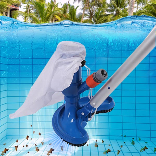 TIDYPOOL manual pool vacuum with garden hose attachment for efficient debris removal.
