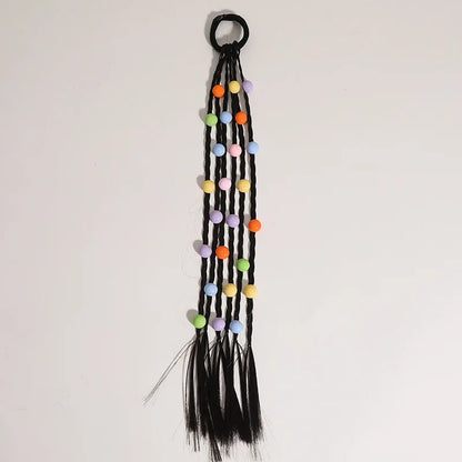 Baby accessory: flower and heart hair beads on a soft elastic, perfect for girl's ponytails
