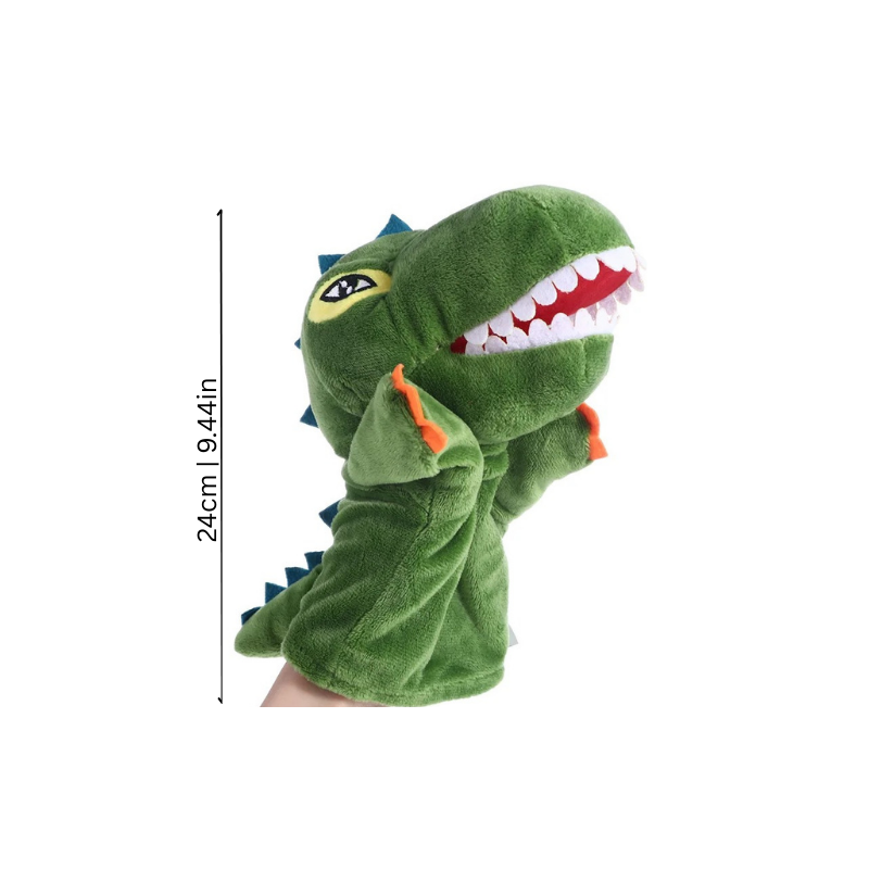Colorful TinyTales finger puppets, soft plush animals ideal for toddlers and educational play.