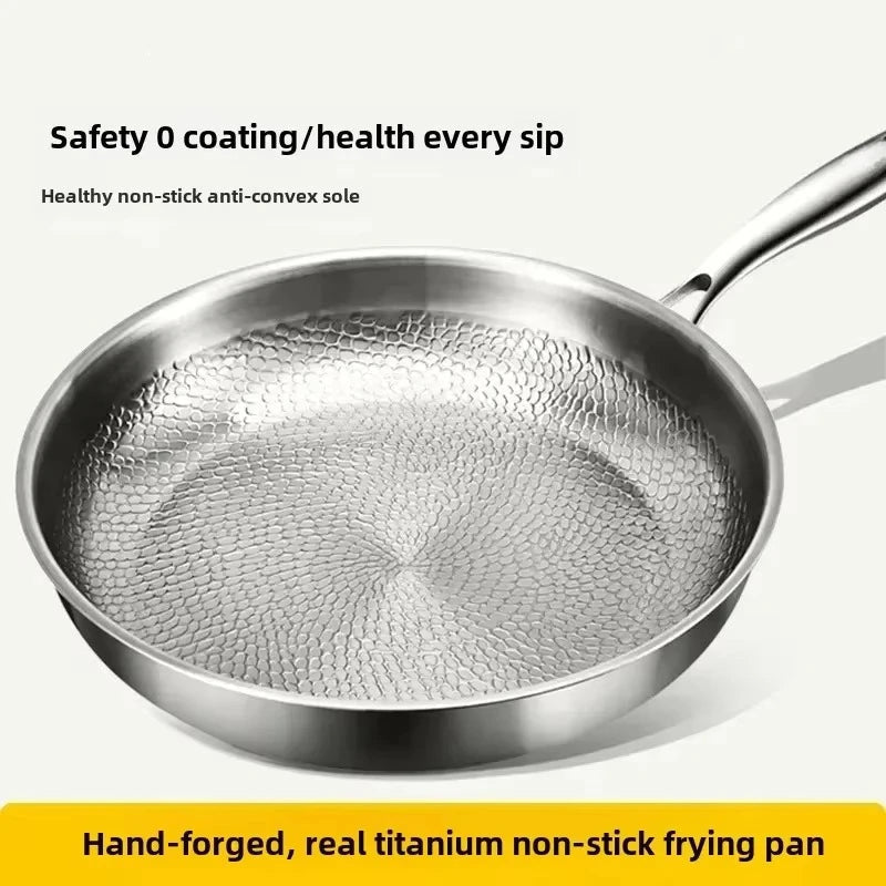 Premium titanium non-stick cookware, an induction-ready hammered skillet for healthy cooking.