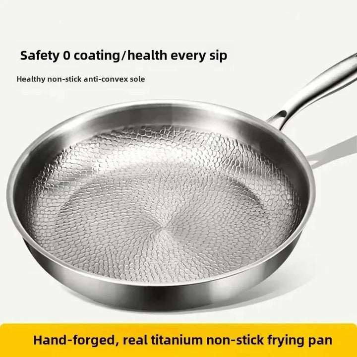 Premium titanium non-stick cookware, an induction-ready hammered skillet for healthy cooking.
