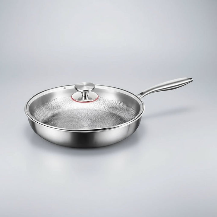 Get this durable titanium non-stick induction skillet, a hammered frying pan for all your cooking needs.