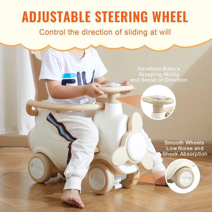 Versatile toddler ride-on toy & push car with ergonomic design, promoting balance & gross motor skills.