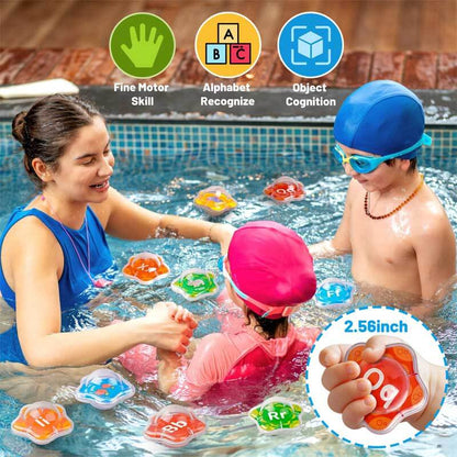 Toddler bath time fun with engaging alphabet learning toys, ideal for early education and water play