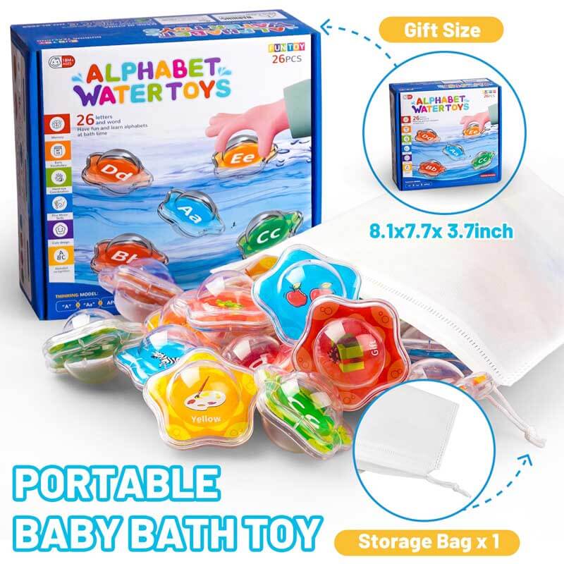 Set of alphabet and number bath toys, a great gift for kids encouraging learning during baby bath time