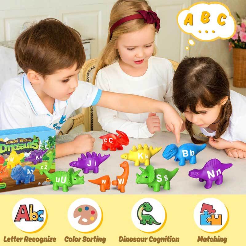 Kids gift: dinosaur-themed alphabet learning toy set, perfect for toddler sensory development