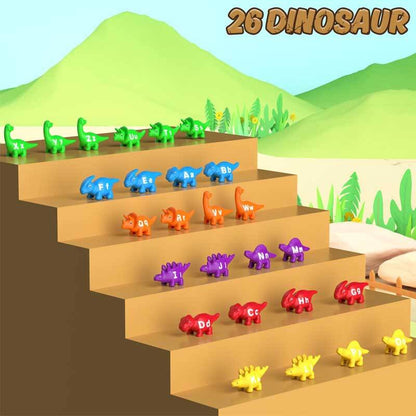 Dinosaur alphabet matching game, a preschool learning toy with vibrant letters for toddlers