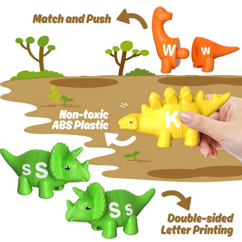 Baby Gift Set: interactive dinosaur alphabet toy, fostering early learning and matching skills