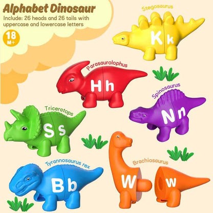 Montessori alphabet dinosaur toy set, an engaging educational gift for toddlers and preschool