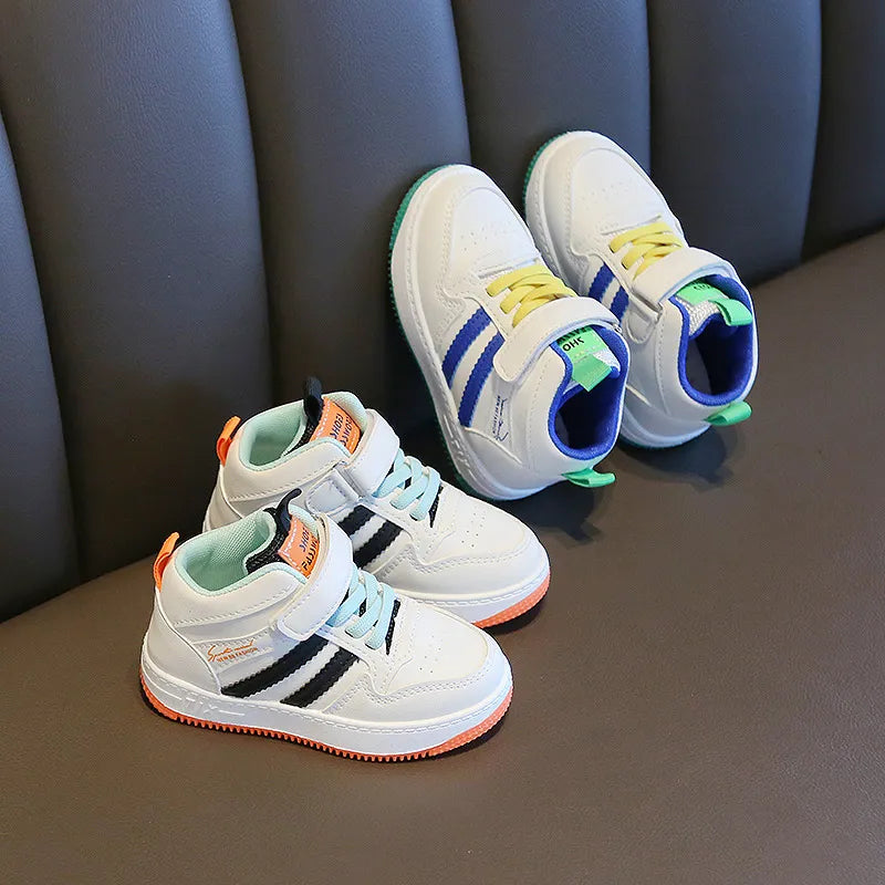 Close-up of anti-slip sole on kids' casual shoes, showing strong grip for active play