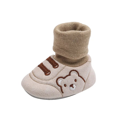 Comfortable anti-slip firstwalker socks for toddlers, replicating sneaker style for baby's first steps