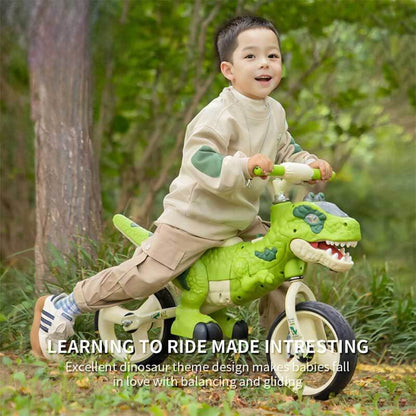 Unisex dinosaur-themed balance bike, perfect outdoor activity toy for toddlers with lights
