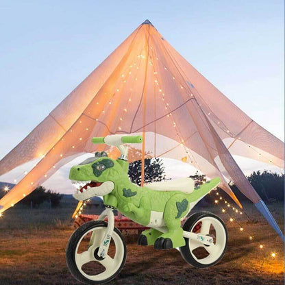 Toddler's first balance bike, a fun dinosaur-themed ride with glowing wheels for 2-5 years