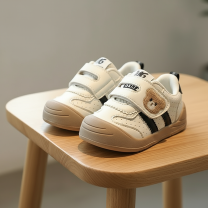 Kids' bear Velcro sneakers in a vibrant color, essentials for toddler play and style
