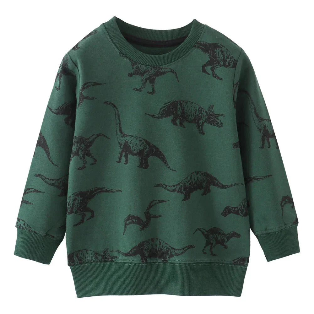 Pink lion print cotton blend pullover for girls, a cozy children's fashion choice.