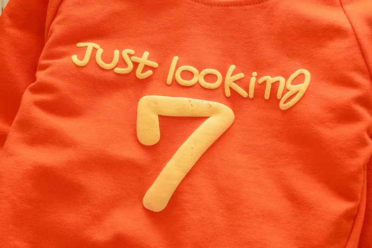 Back view of toddler boys casual t-shirt and pants matching set, easy wear