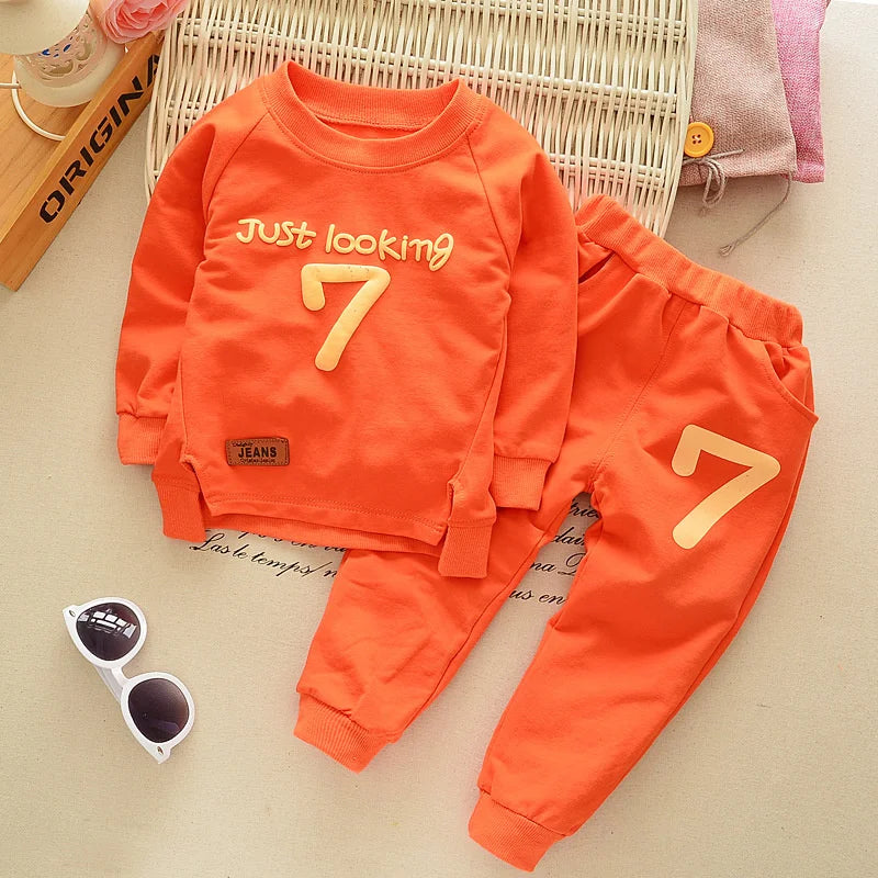 Toddler boys short sleeve t-shirt from a matching casual outfit set, cotton blend