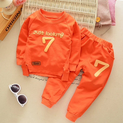 Toddler boys short sleeve t-shirt from a matching casual outfit set, cotton blend