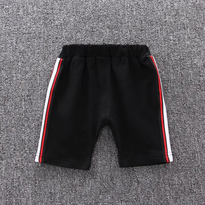 Casual toddler boy's cotton set; short-sleeved polo and pull-on shorts for active kids