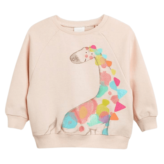 Toddler boys' cotton pullover sweater with vibrant blue dinosaur print, perfect for fall casual wear.