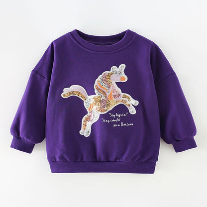 Orange dinosaur print cotton pullover sweater for kids, a vibrant addition to any toddler's wardrobe.