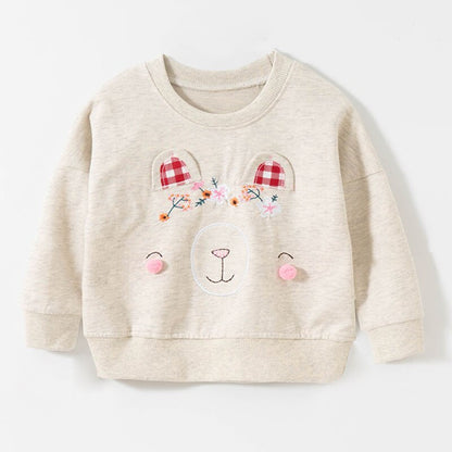 Casual toddler cotton pullover in gray with a cheerful dinosaur design, great for fall outings.