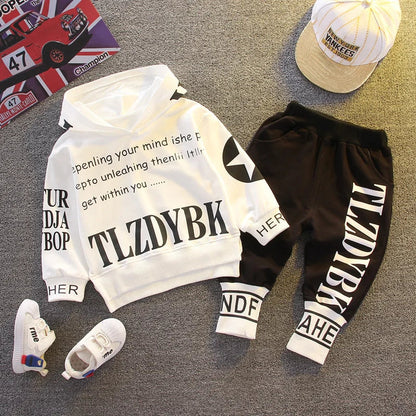 Toddler unisex outfit, gray cotton hoodie for warmth and matching cozy pants