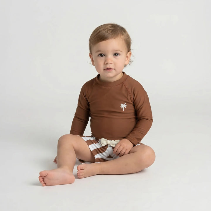 Vibrant toddler boys' long sleeve UPF 50+ swim set, quick-dry beachwear for summer adventures.