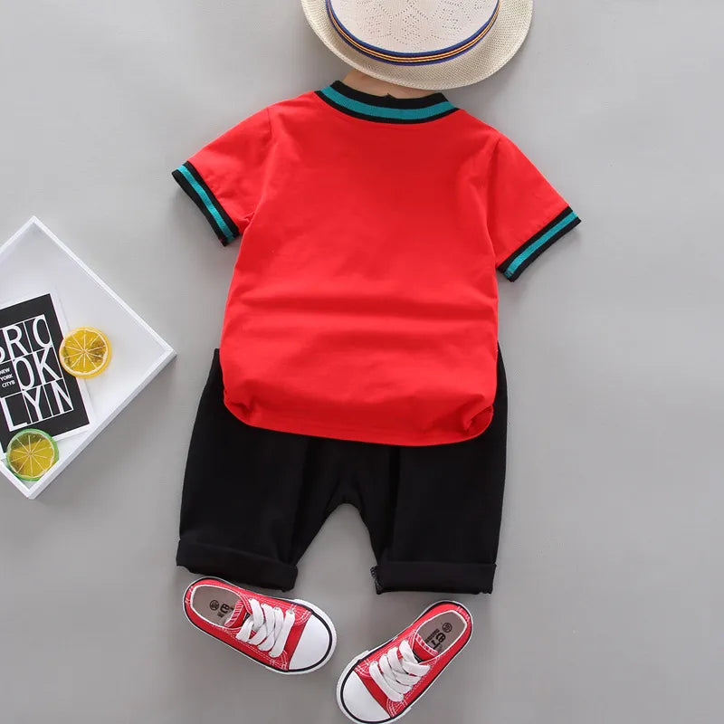 Perfect summer outfit for toddler boys: breathable cotton short-sleeve and shorts set