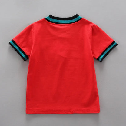 Toddler boys' soft cotton short-sleeve t-shirt with pull-on shorts set, summer ready